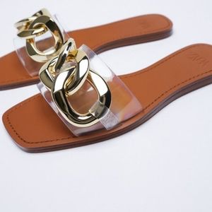 Zara Metal Chain Sandals
